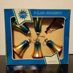 Vintage Coby Glass Bell Christmas Ornaments In The Original Box